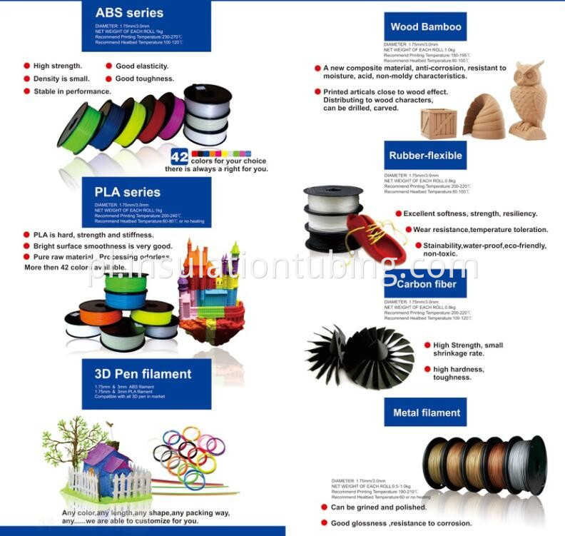 3d Printer Filament Specification